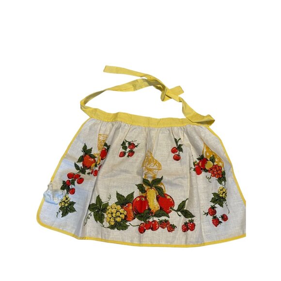 2 Vintage half Aprons and Cobbler Apron / Smock Fruit Retro - Picture 4 of 14